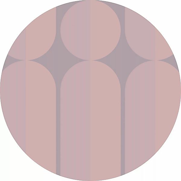 Sanders & Sanders Selbstklebende Runde Tapete Bauhaus Rosa und Lila Ø 125 c günstig online kaufen