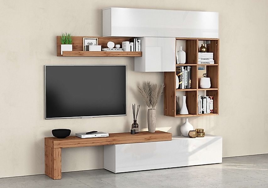 INOSIGN Wohnwand »Chronos Wohnwand, Medienwand, 5-er set«, (Set, 5 St.), ca günstig online kaufen