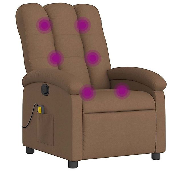 vidaXL Sessel Massagesessel Braun Stoff (1-St) günstig online kaufen