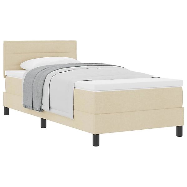 vidaXL Boxspringbett mit Matratze mit Kopfteil Creme 90 x 190 cm Stoff 3338 günstig online kaufen