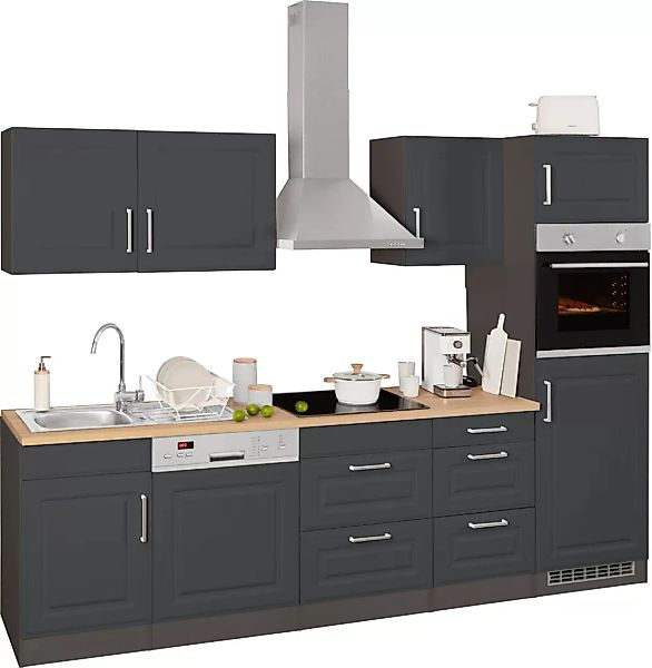HELD MÖBEL Küchenzeile "Stockholm", Breite 280 cm, mit hochwertigen MDF Fro günstig online kaufen