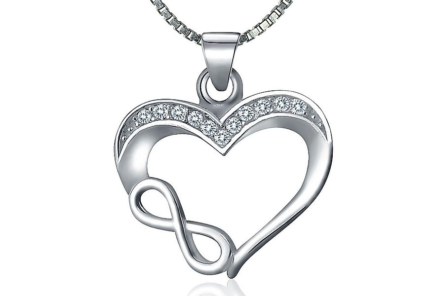 NAHLE Kette mit Anhänger Silberkette Herz Unendlichkeit Infinity Halskette günstig online kaufen