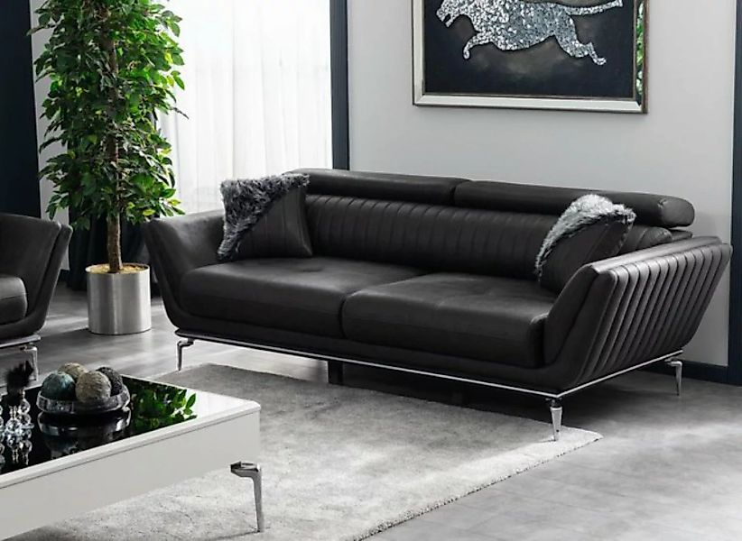 JVmoebel 3-Sitzer Schwarze Dreisitzer Sofa Couchen Möbel Polster, mit Relax günstig online kaufen