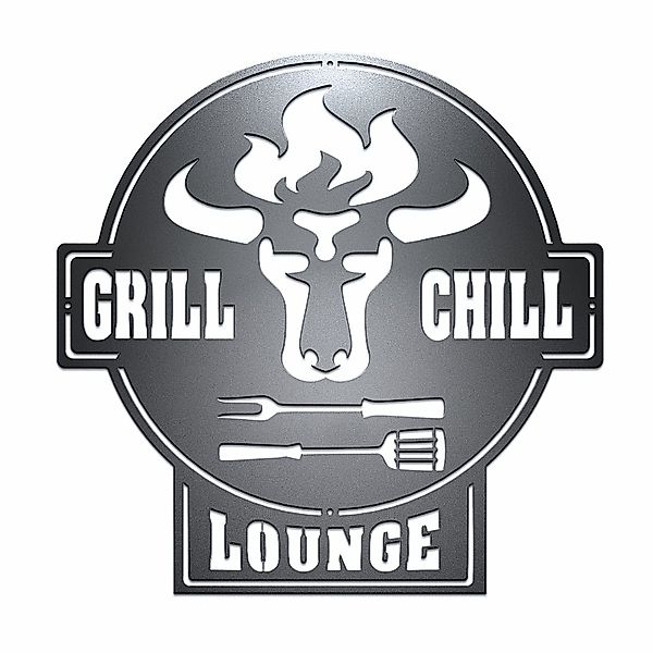 tuning-art Wanddekoobjekt GC01-B Grill Schild Bulle günstig online kaufen