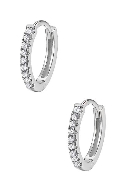 Hey Happiness Paar Creolen 925 Silber Kristalle Klein Mittel Groß, 18K Rosé günstig online kaufen