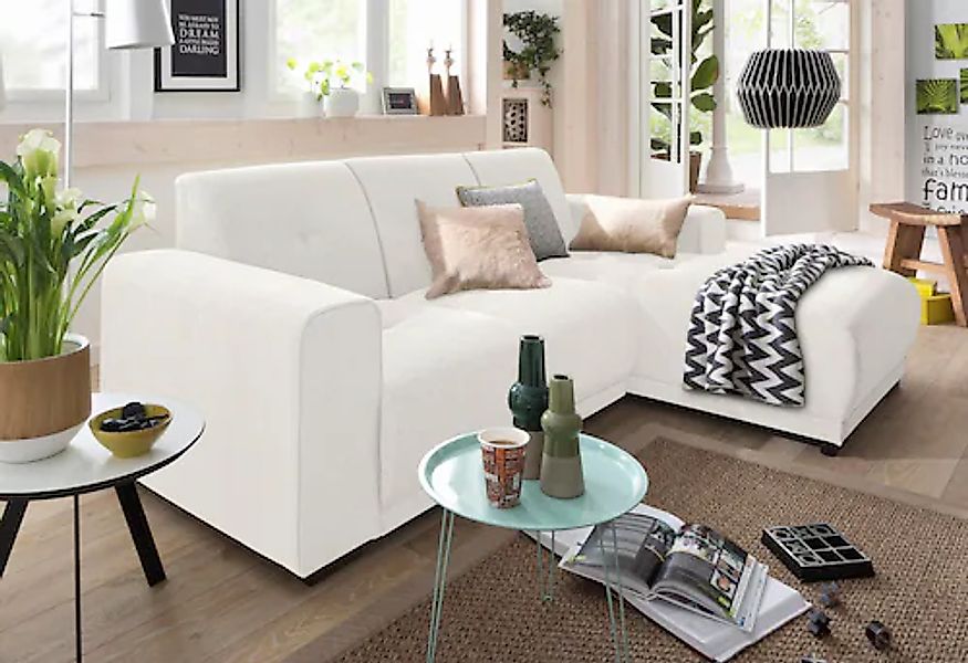 Home affaire Ecksofa »Langeland L-Form«, incl. 2 Zierkissen, Recamiere wahl günstig online kaufen