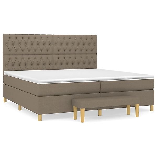 vidaXL Boxspringbett mit Matratze Taupe 200x200 cm Stoff1358666 günstig online kaufen