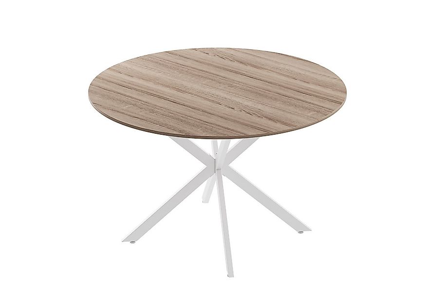 TWSOUL Esstisch Runder Hölzerner Küchentisch Retro Industrieller Esszimmert günstig online kaufen