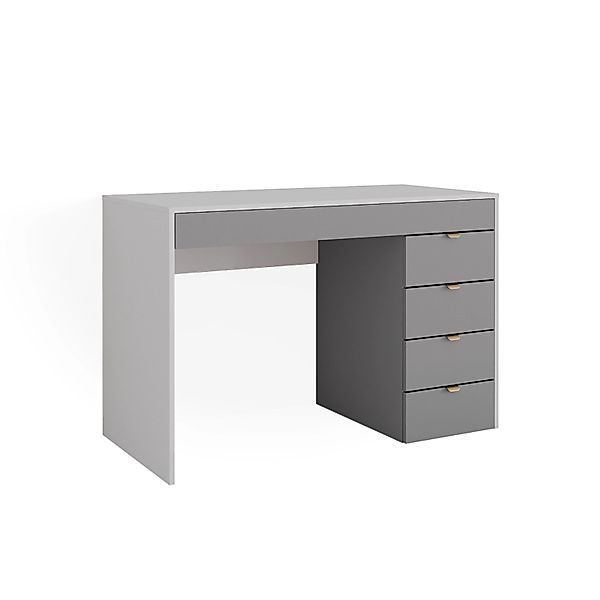 Vicco Schminktisch Elise Weiß/Grau/Grau/Grau 115 cm mit 5 Schubladen günstig online kaufen