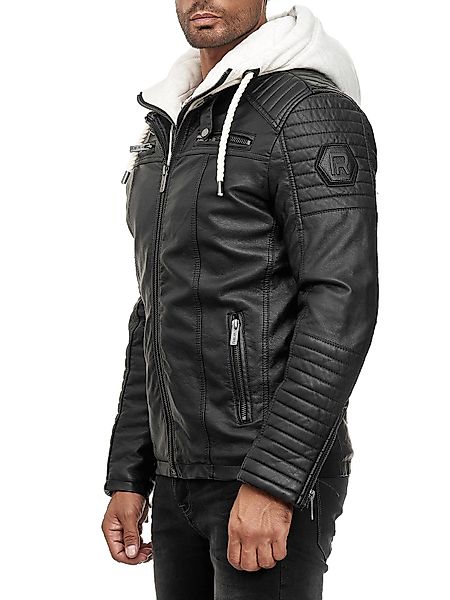 RedBridge Lederimitatjacke Kunstleder Bikerjacke mit Sweat-Kapuze günstig online kaufen