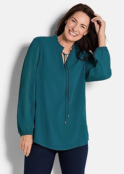 GOLDNER Chiffonbluse Elegante Jersey-Bluse mit Rundhals Viskosebluse mit Ru günstig online kaufen