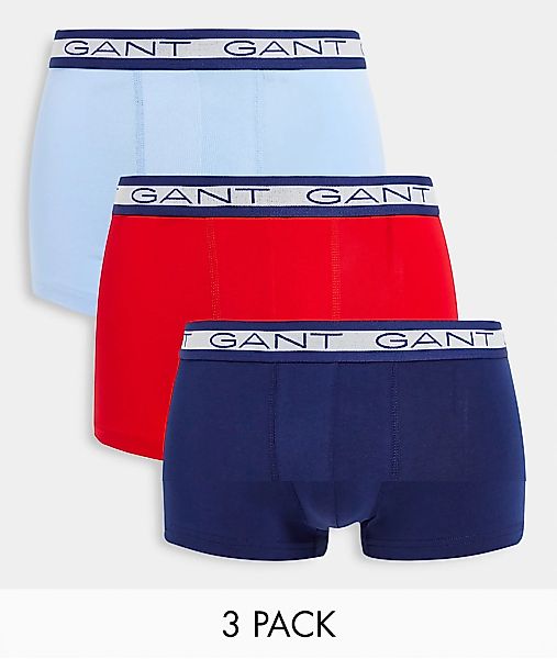 Gant – Unterhosen mit Logobund im 3er-Pack, mehrere Farben-Mehrfarbig günstig online kaufen