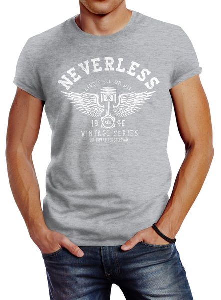 Neverless Print-Shirt Herren T-Shirt Biker Motorrad günstig online kaufen