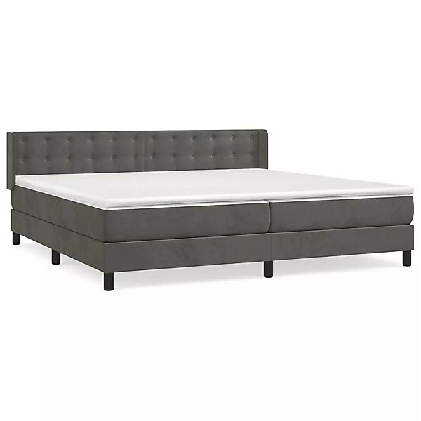 vidaXL Boxspringbett mit Matratze Dunkelgrau 200x200 cm Samt1368478 günstig online kaufen