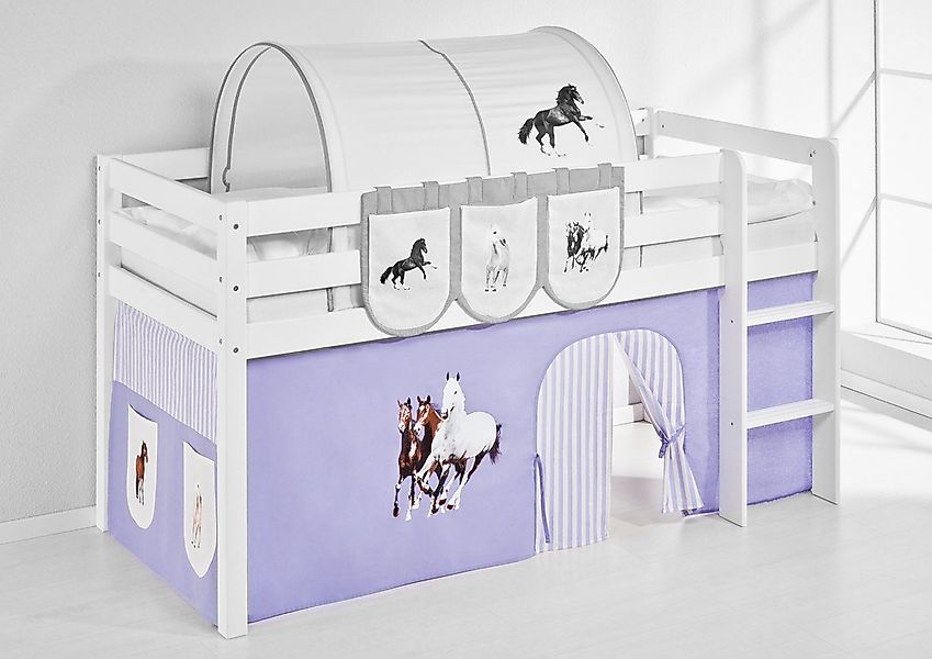 Lilokids Bettvorhang Pferde lila beige - günstig online kaufen