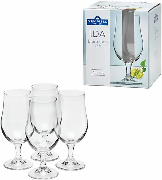 van Well Bierglas »Ida«, (Set, 4 tlg., 4 Biertulpen), spülmaschinengeeignet günstig online kaufen