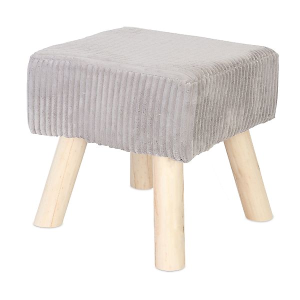 relaxdays Sitzhocker Hocker Cord, Hellgrau günstig online kaufen