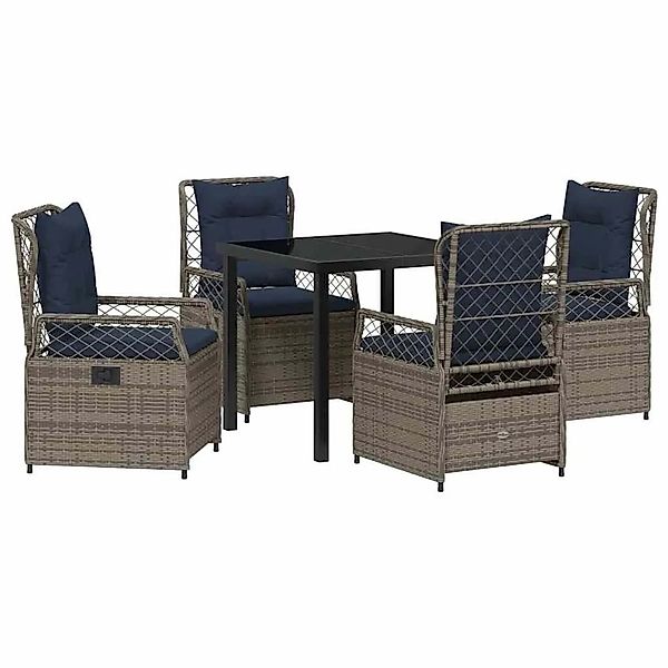 vidaXL Garten Essgruppe 5-Tlg Grau Poly-Rattan 3381052 günstig online kaufen