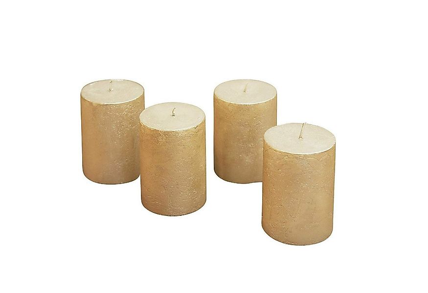 Mirabeau Stumpenkerze Kerze 4er Set Virrans gold (4er Set, 4er Set), none günstig online kaufen