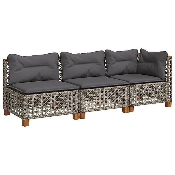 vidaXL Loungesofa Gartensofa mit Kissen 3-Sitzer günstig online kaufen