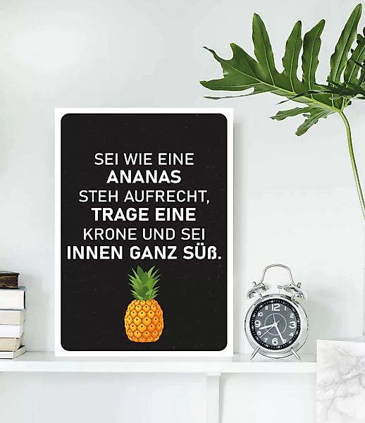 queence Metallbild "Ananas", Sprüche, (1 St.) günstig online kaufen