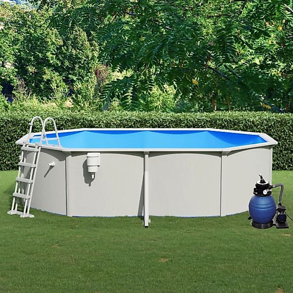 Vidaxl Pool Mit Sandfilterpumpe Und Leiter 490x360x120 Cm günstig online kaufen