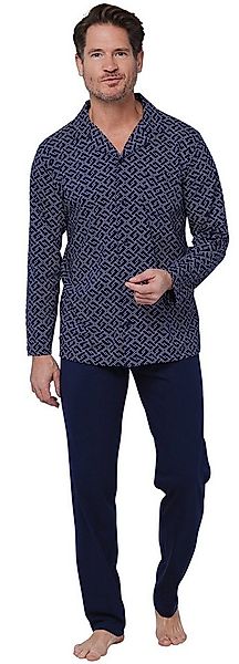 Pastunette Schlafanzug Herren Pyjama geknöpft (2 tlg) Baumwolle günstig online kaufen