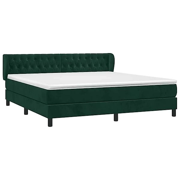 vidaXL Boxspringbett mit Matratze Dunkelgrün 180x200 cm Samt 3127688 günstig online kaufen