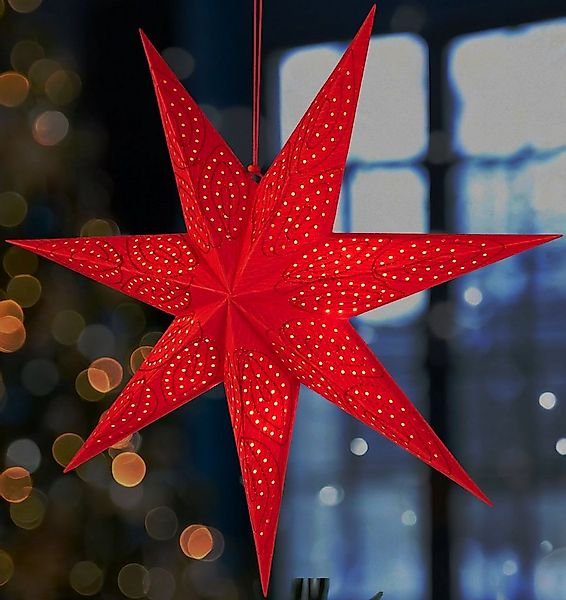 BRUBAKER Dekostern 60 cm Papier Weihnachtsstern zum Aufhängen - Fenster Adv günstig online kaufen