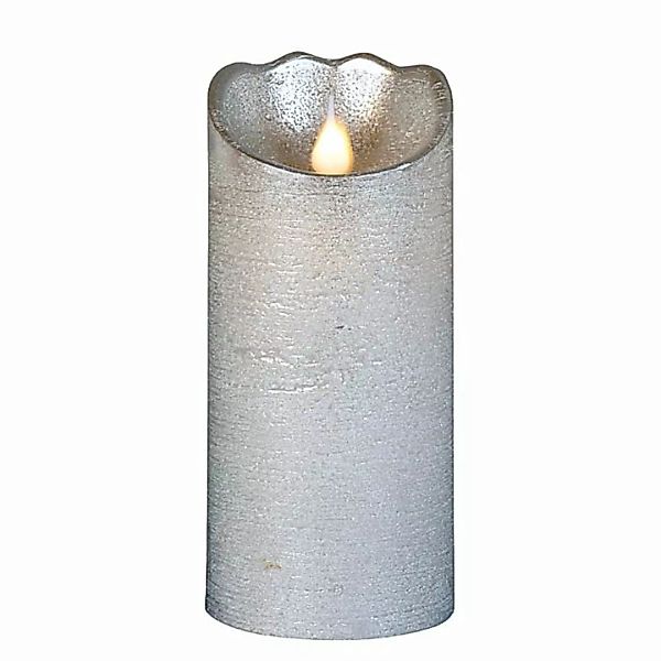 EK LED-Kerzen LED Wachskerze 18 x 8 cm silber (419176) NEU (silber) günstig online kaufen