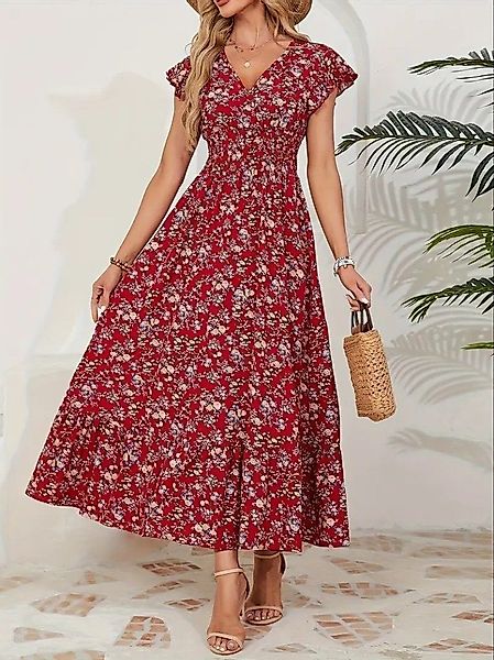 Moda Yakamoz Midikleid JANE'S Blumen Wickelkleid günstig online kaufen