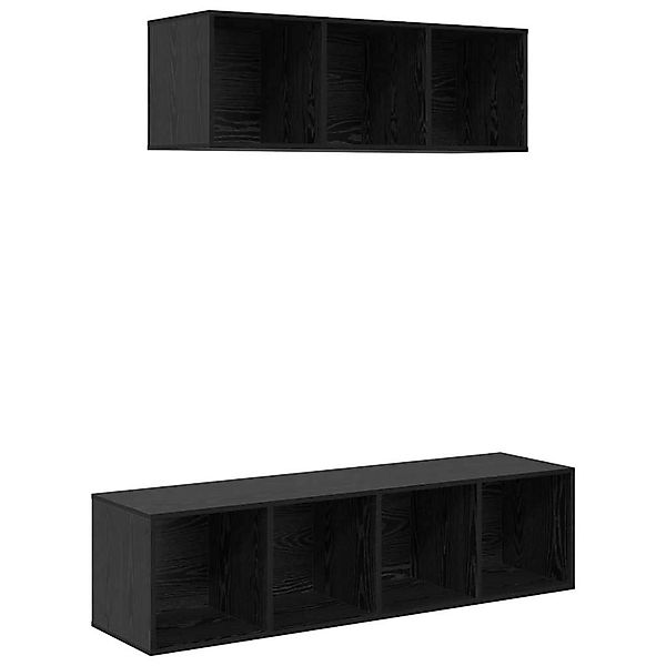 vidaXL TV-Schrank Set 2-Tlg Schwarz Eichen-Optik Holzwerkstoff 3393355 günstig online kaufen