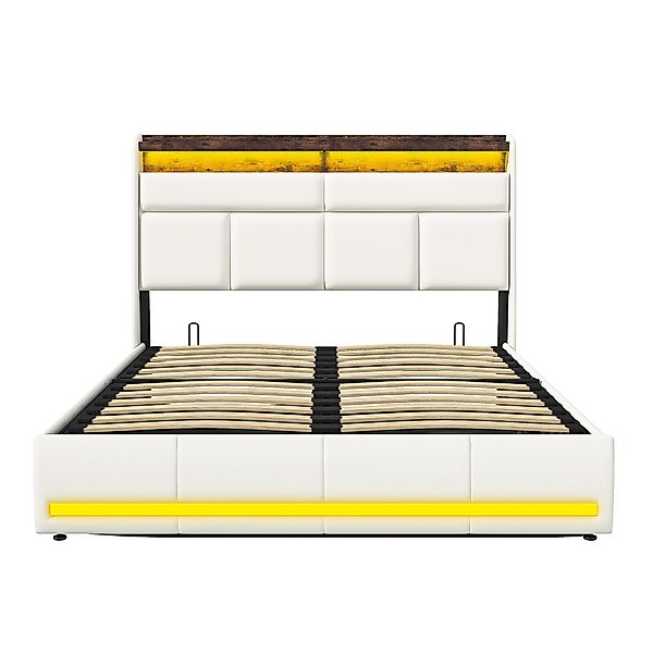 Furnishings Home Polsterbett Stauraumbett LED Doppelbett günstig online kaufen