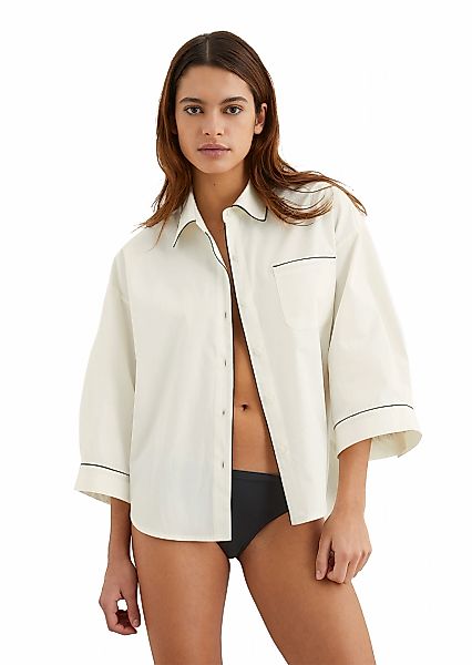 Marc OPolo Pyjamaoberteil "Mix & Match Poplin", kontrastfarbene Pipings, Kn günstig online kaufen