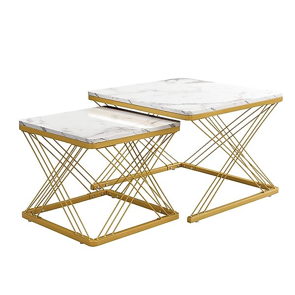 OKWISH Couchtisch Hochglanz-Kombi-Couchtisch-Set (Sofatisch, 2-St., 60*60*4 günstig online kaufen