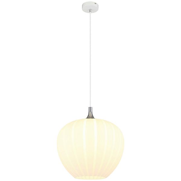 GLOBO Pendelleuchte Opal Chrom weiß Metall Glas H/D: ca. 120x40 cm E27 1 Br günstig online kaufen