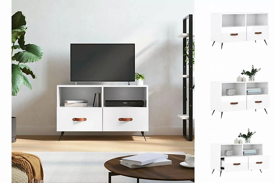 vidaXL TV-Schrank TV-Schrank Hochglanz-Weiß 80x36x50 cm Holzwerkstoff günstig online kaufen