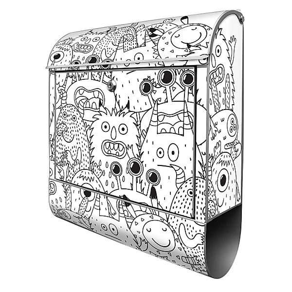 Banjado Design Briefkasten Silber Pulverbeschichtet 39x47x14cm 2 Schlüssel günstig online kaufen