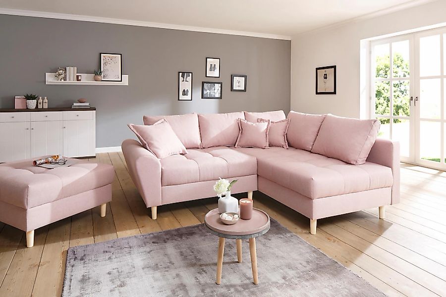 Home affaire Ecksofa "Rice L-Form inkl. Hocker", (Set, mit Hocker), mit Bon günstig online kaufen