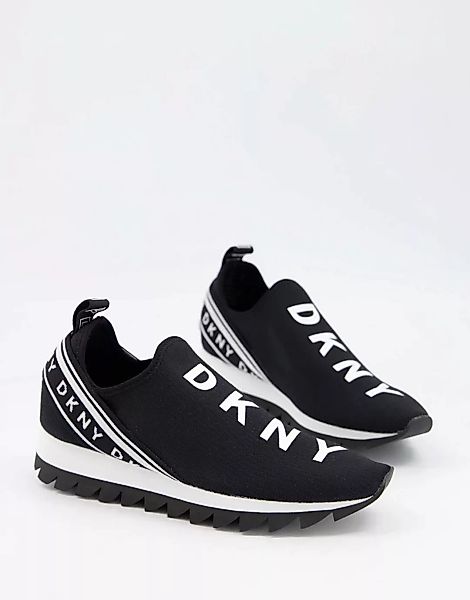 DKNY – Schlupf-Sneaker in Schwarz mit Logo günstig online kaufen