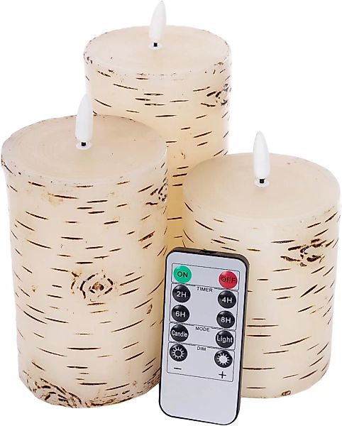 Myflair Möbel & Accessoires LED-Kerze "Weihnachtsdeko", in Birken Optik, Hö günstig online kaufen