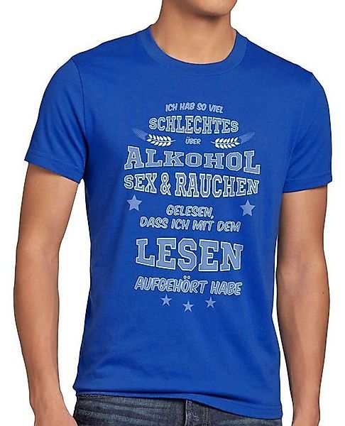 style3 T-Shirt Viel schlechtes Alkohol Sex Rauchen gelesen Spruch Fun Funsh günstig online kaufen