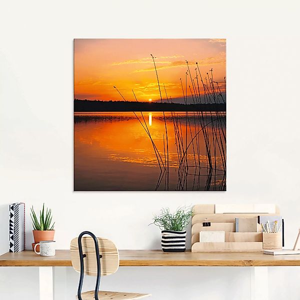 Artland Glasbild »Landschaft mit Sonnenaufgang«, Sonnenaufgang & -untergang günstig online kaufen