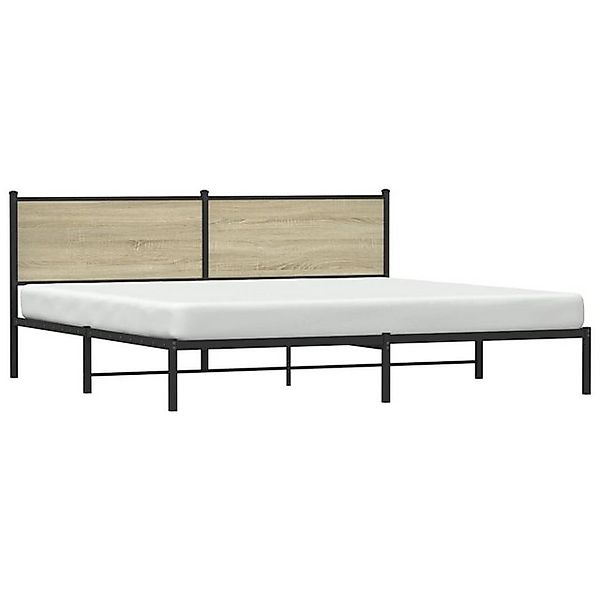 vidaXL Bett Metallbett ohne Matratze Sonoma-Eiche 200x200 cm günstig online kaufen