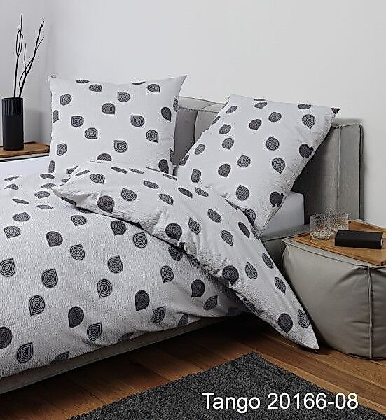 Janine Janine Mako-Soft-Seersucker Bettwäsche TANGO 20166 silber Größe:  15 günstig online kaufen