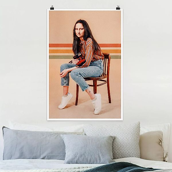 Poster Portrait - Hochformat Retro Mona Lisa günstig online kaufen