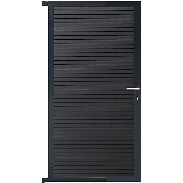 GartenLand Steckzauntor Shadowline ca. 90 x 175 cm WPC Deep Black Aluminium günstig online kaufen