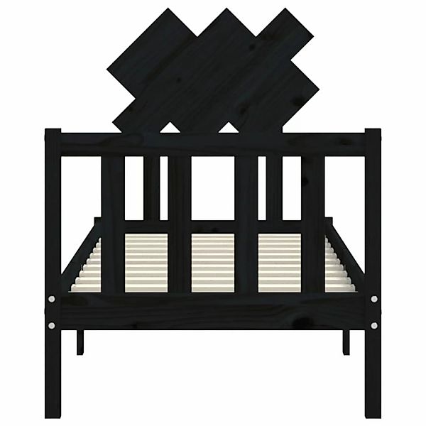 vidaXL Massivholzbett mit Kopfteil Schwarz 2FT6 Small Single1689920 günstig online kaufen