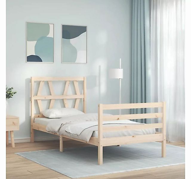 furnicato Bett Massivholzbett mit Kopfteil 90x200 cm günstig online kaufen