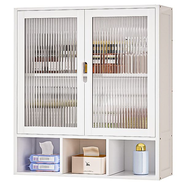 Yorbay Hängeschrank Bambus Badezimmerschrank (59x22x66 cm, günstig online kaufen